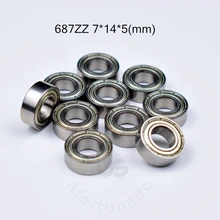 687 687ZZ bearing 7 14 5 mm free shipping ABEC 5 bearings 10pcs Metal Seal Miniature