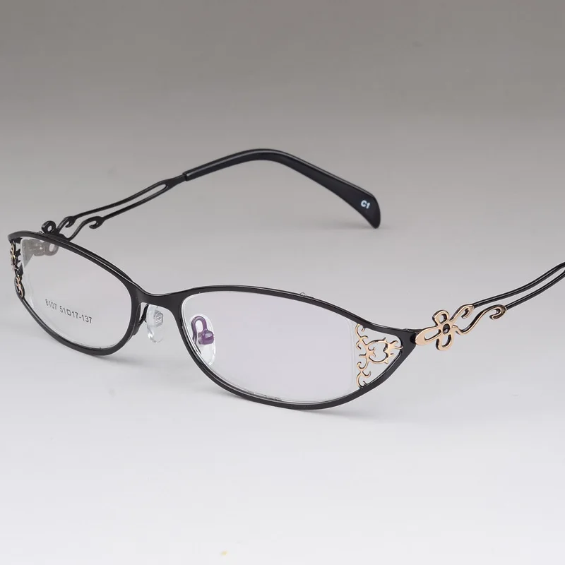 Eyeglasses Frames Eyewear Frames Women Glasses Fashion Eyeglasses BCLEAR Ladies business glasses frames hollow carved metal full frame glasses beautiful fashion alloy ultra-light