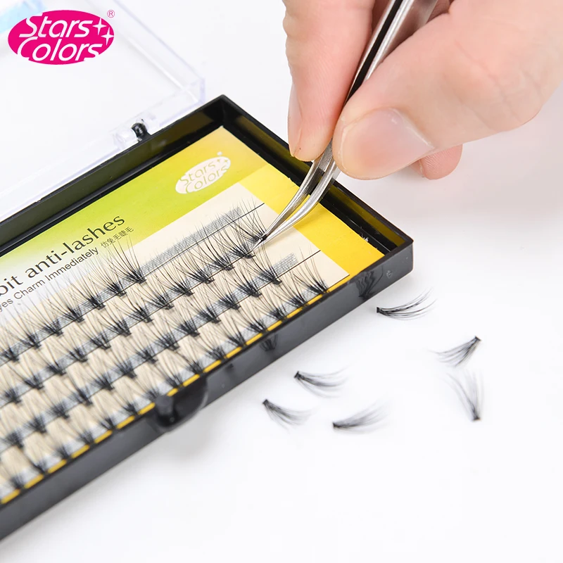 

Stars Colors 8/10/12/mm Individual Lashes false eyelashes soft planting eyelash extension Thick style 20 fairs Rabit anti-lashes