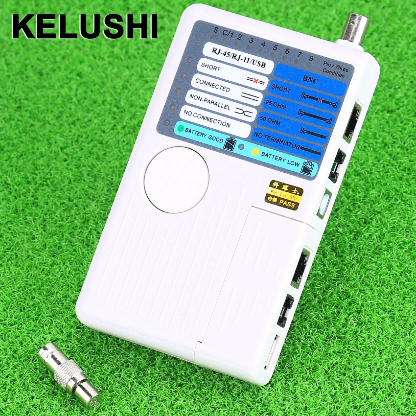 KELUSHI дистанционный RJ11 RJ45 USB BNC LAN Сетевой телефонный кабель тестер метр 4 в 1