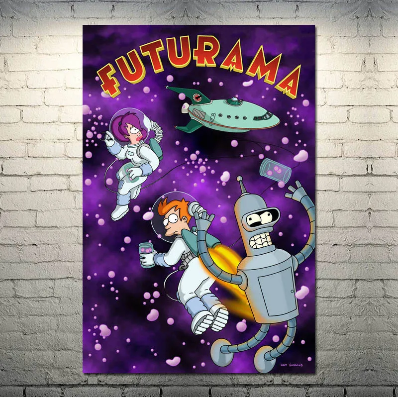 Futurama мультфильм аниме искусство шелк Холст плакат 13x20 24x36 дюймов настенные панно-001 - Цвет: picture 5