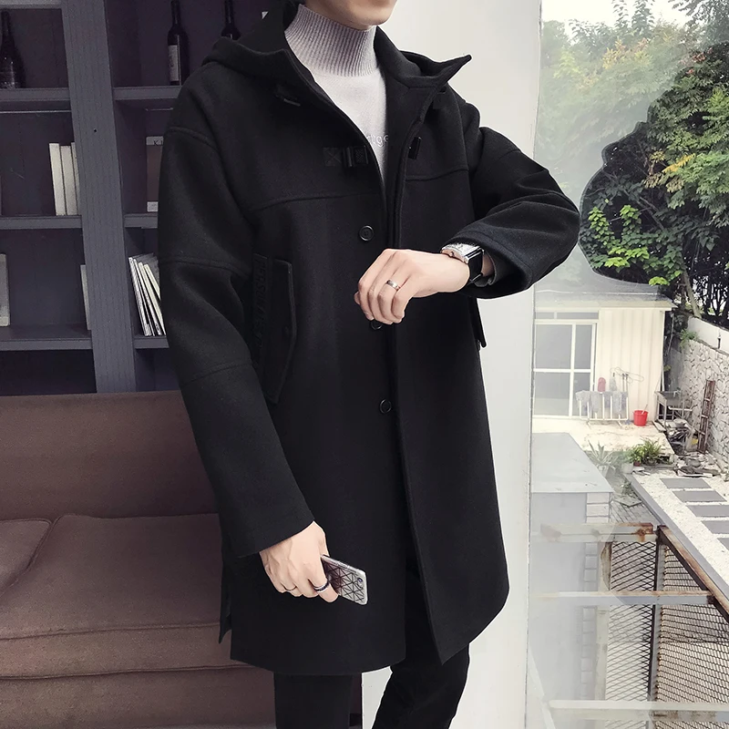 autumn and winter New style Men's fashion casual Long style trench coat Men's Cotton hooded jackets men size M-5XL