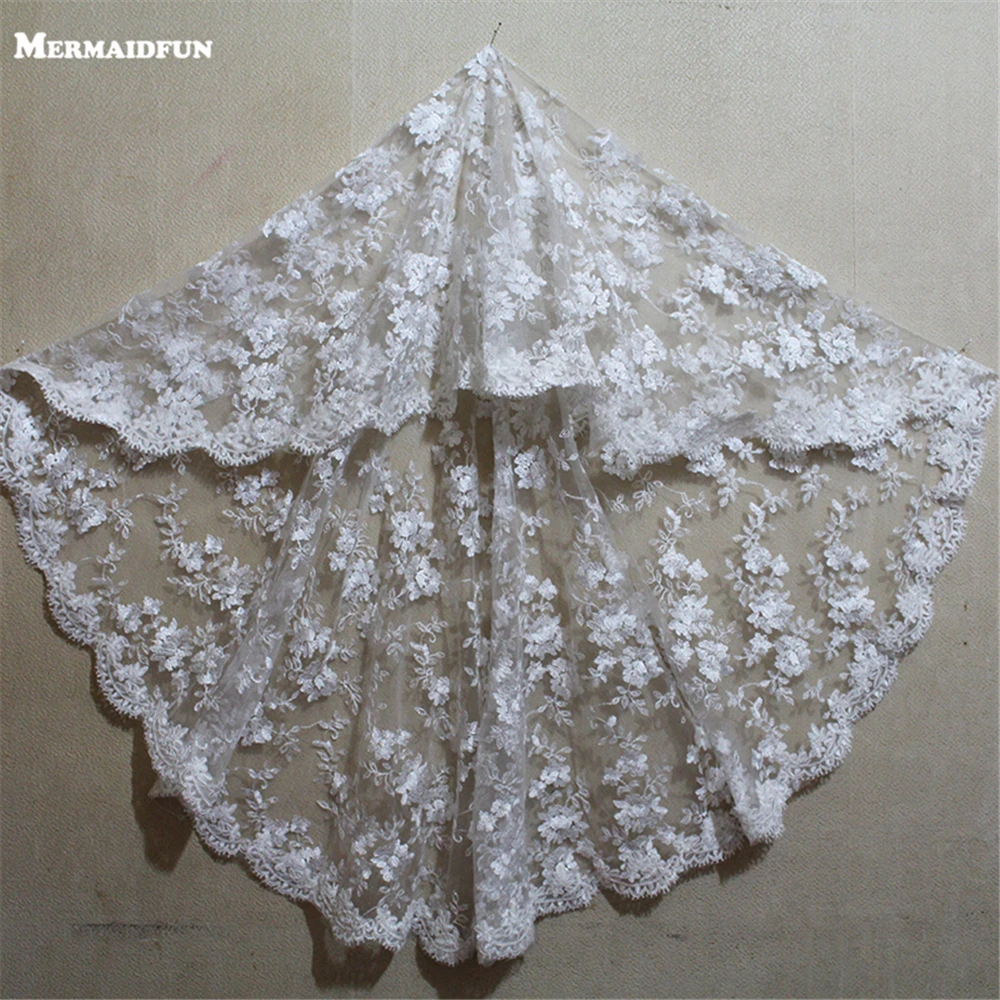 

1 Meter Vintage Style wedding Veils Short Lace Edge One Layer Wedding Dresses Veil Lace Bridal Veil
