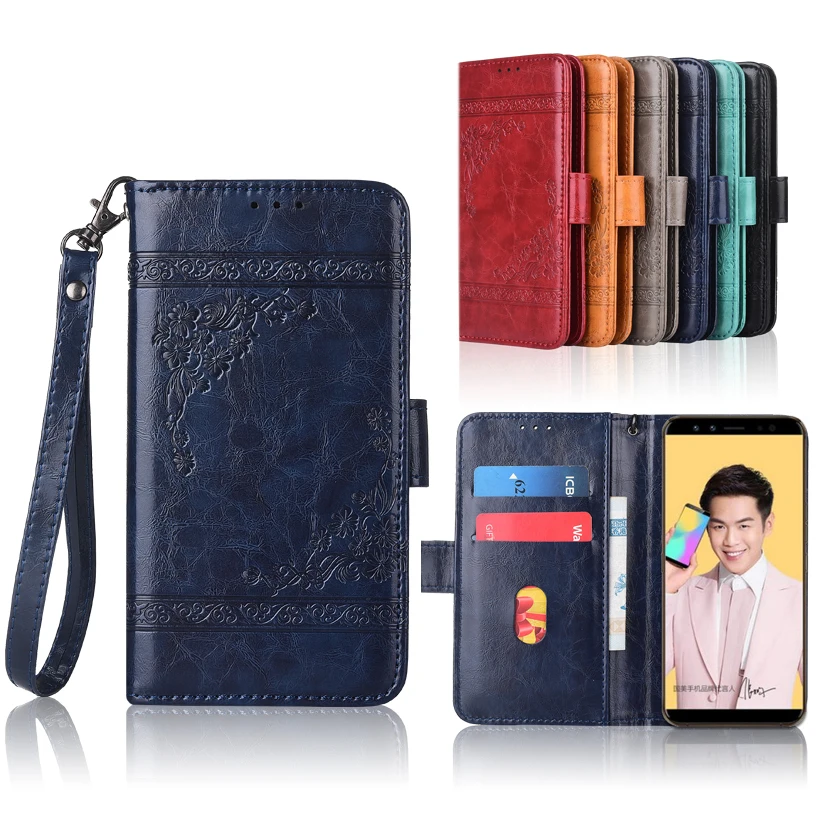 

Newest Wallet case for Gome U7 mini Flip case with Strap100% special PU leather embossing flower cover case