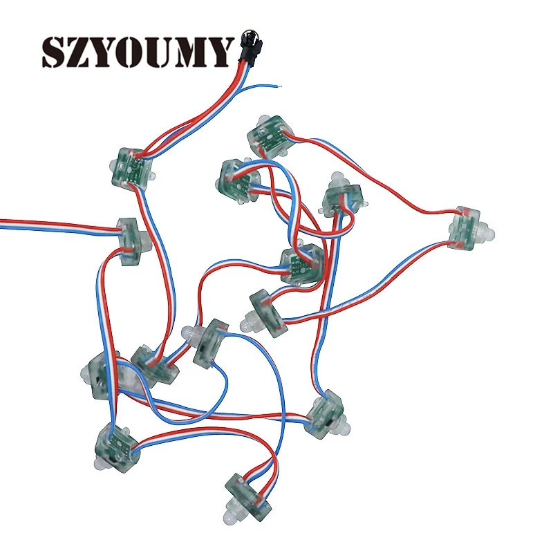 Szyoumy DC 12 В 5 В светодиодный квадратный Отраженные модуль WS2801 WS2811 адресно-rgb светодиодный пиксель строка 12 мм узел свет IP68 Водонепроницаемый