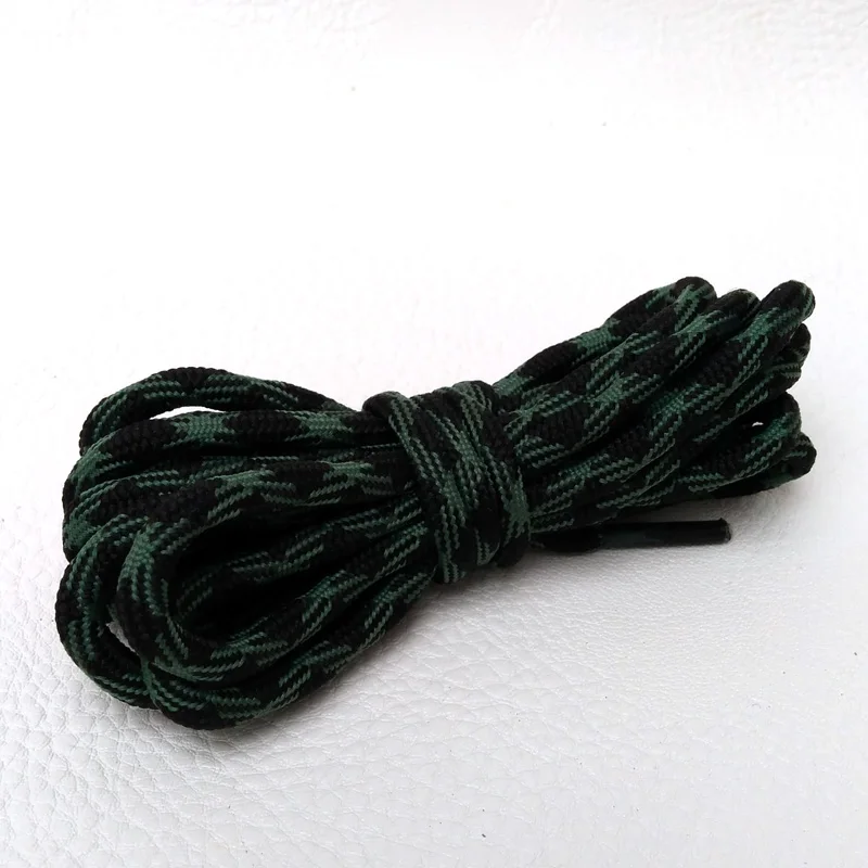 JUP 1-50 Pairs Black Green Round Sport Shoe Lace Non-slip Outdoor Sport Hiking Sneaker Shoelaces Skate Boot Bootlace String Rope