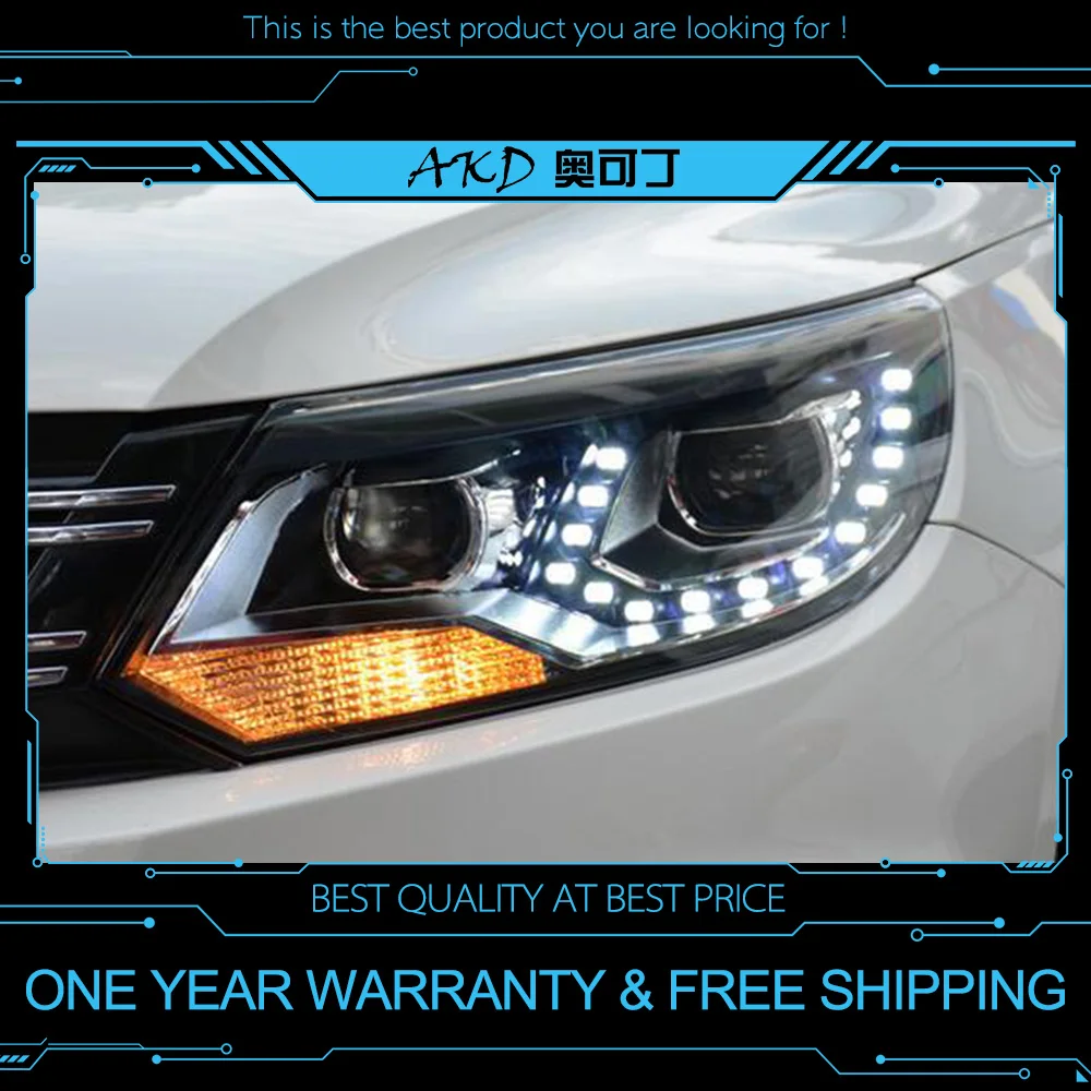  AKD tuning cars Headlight For VW Tiguan 2013 Headlights LED DRL Running lights Bi-Xenon Beam Fog li - 32887381068