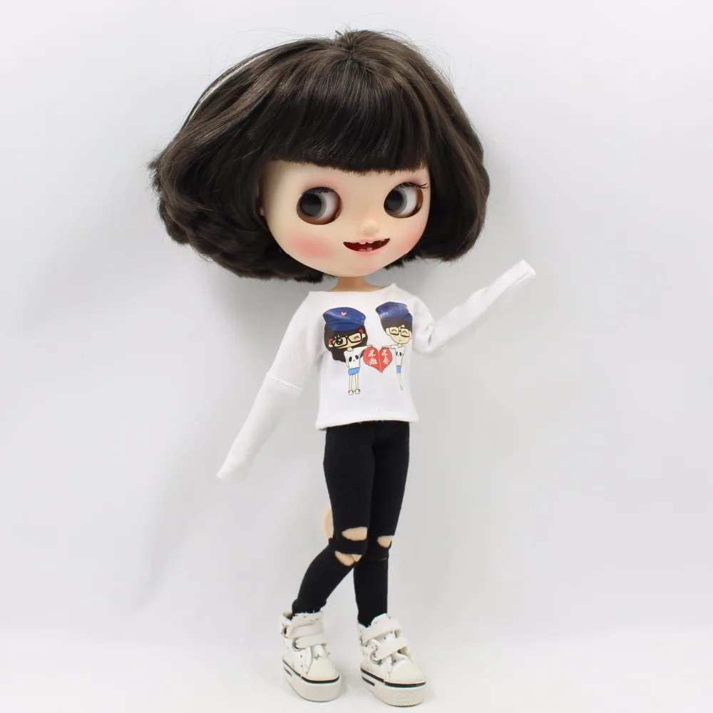 Neo Blythe Doll White Shirt with Black Pants 2
