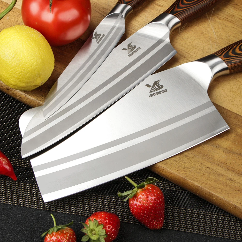 BIGSUNNY 4 шт. набор кухонных ножей 7 "Chopper 7" Santoku нож 5 "утилита и кухонные ножницы для легкой резки и нарезки многоцелевой