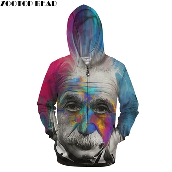 

Einstein 3D Zip Hoodies Men Zipper Hoody Casual Sweatshirt Printed BrandTracksuit Pullover Coat Streatwear DropShip ZOOTOPBEAR