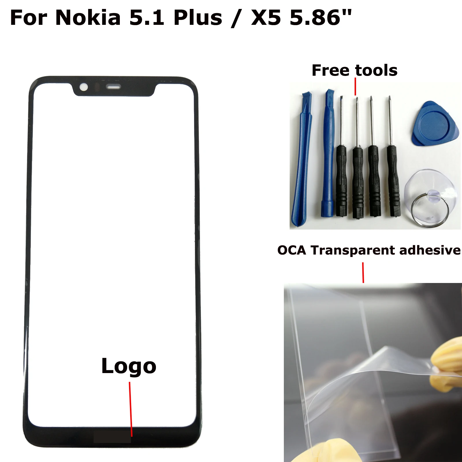 Внешнее стекло Shyueda New + OCA 5 86 &quotдля Nokia 1 Plus TA 1102 1105 1108 1109 1112 1120 1199|Сенсорные панели