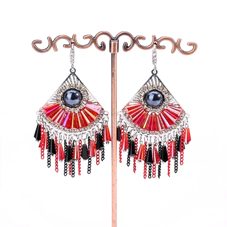 

Hot Sale Women Party Drop Earrings Hyperbole Crystal from Austria Earring Fashion Jewelry Short 925 Silver Brincos Gift for Lady