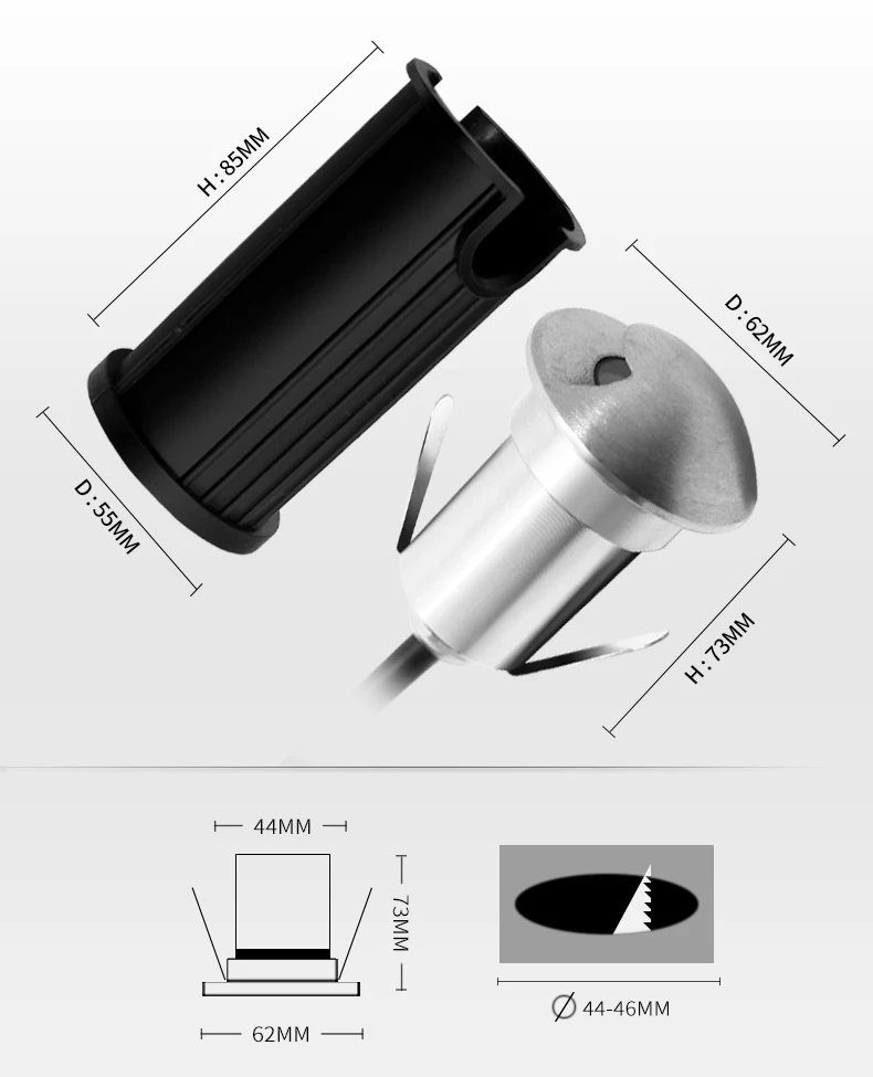 Subterrânea ao ar Água de Proteção contra Descargas Ip68 à Prova Spot Embutido Furo Lateral Piso Enterrado Luz Livre Escada d' Atmosféricas 12 V-24 v Holofotes Led 9 Luzes e Iluminação