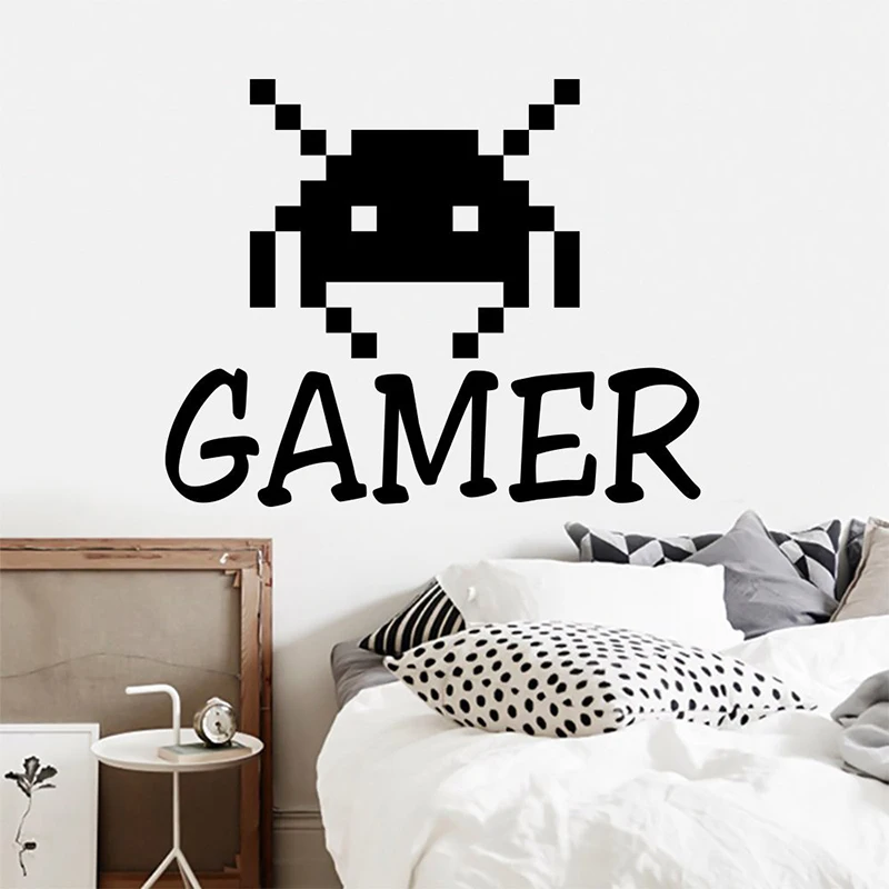 Геймер девушка Наклейка на стену Eat Sleep Game персональный контроллер видео игры