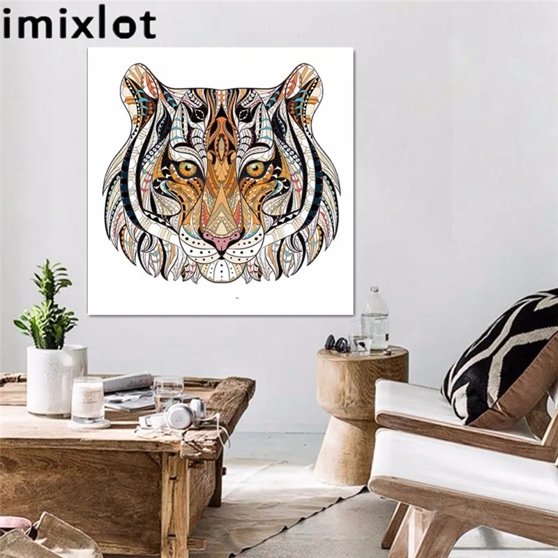 Imixlot современный простой стиль тигр животное картина маслом кролик Гепард холст