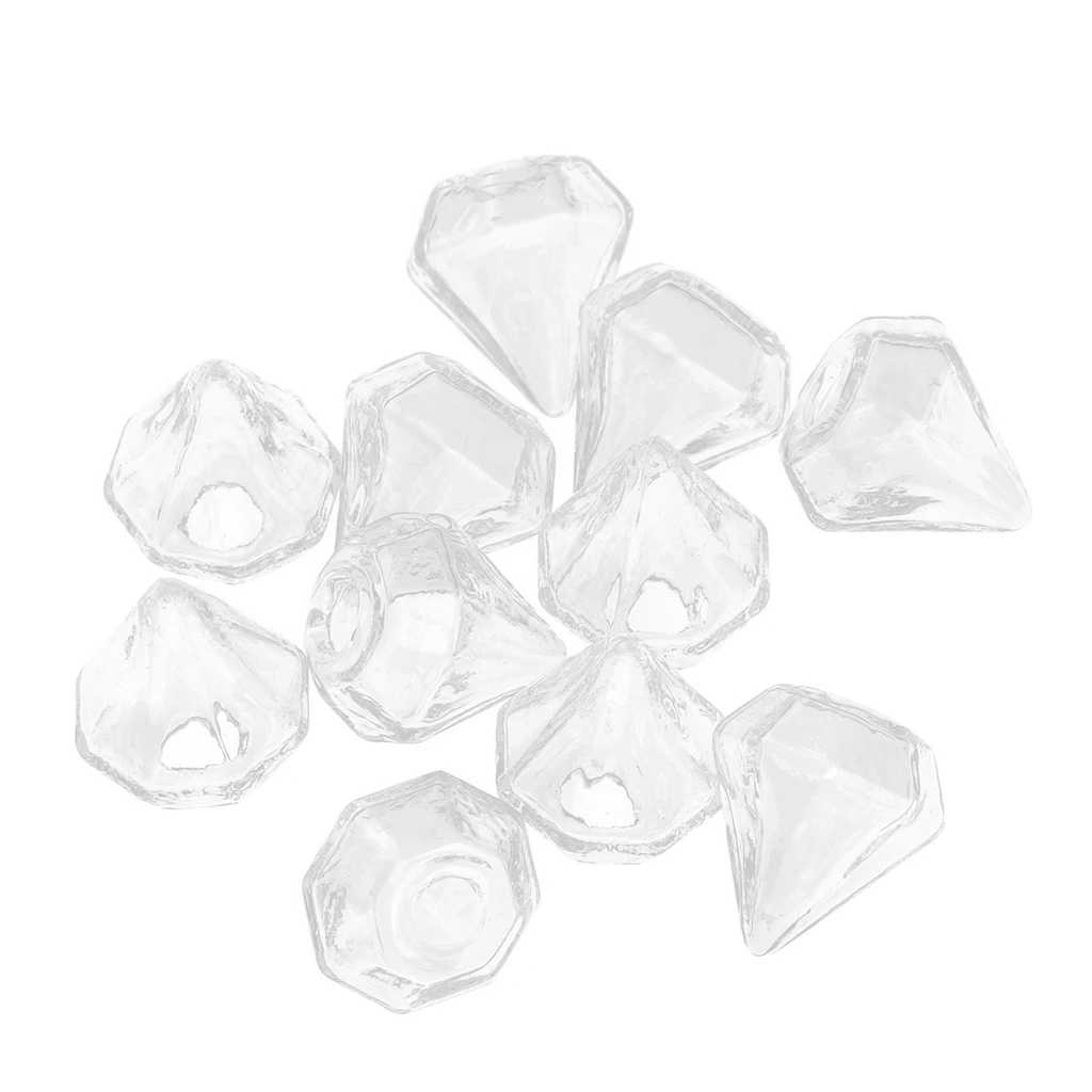 10Pcs Clear Mini Glass Bottle Wish Charm Pendant DIY Jewelry Making Craft