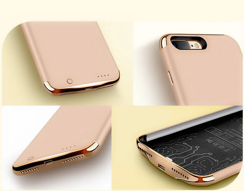 

Ultra Slim 4500mAh Battery Charger Case For iPhone 6 Plus 7 Plus Power Bank External Backup Battery Back Shell Mobile Power Pink