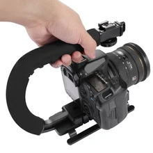 U/C образный кронштейн для вспышки ручка Ручной Стабилизатор для камеры Видеокамера Ручка студийный светильник+ видео микрофон