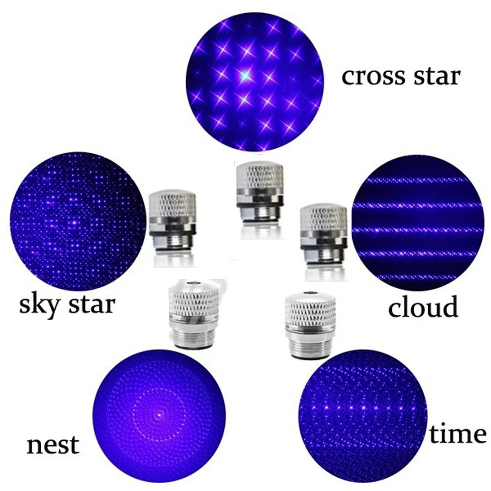 

5pcs 303 Star Cap Laser Hight Powerful device Adjustable Focus Lazer Pointers with Star Cap(Does not include laser)