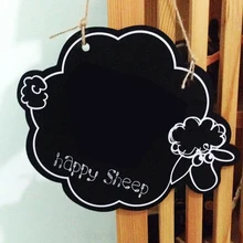 1 шт. деревянная доска Милая овечка Kawaii деревянная черная доска ценники подвесные сообщения заметка доска для письма дети канцелярские доски