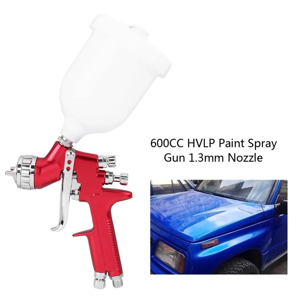 600CC аэрозольная краска для автомобиля Аэрограф гравитационная подача HVLP Краска автомобильный Окрасочный пистолет краска Уход Аксессуары 1,3 мм Насадка