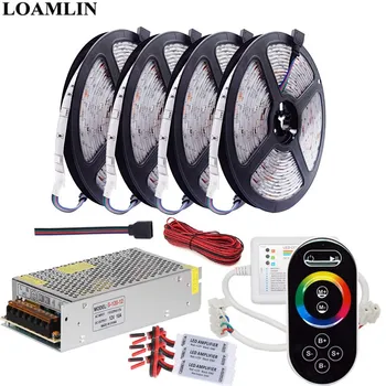 

5050 30Leds/m RGB Led Strip Flexible Light RGB Remote Led Controller Amplifier DC12V Led Transfomer Kit 5M 10M 15M 20M