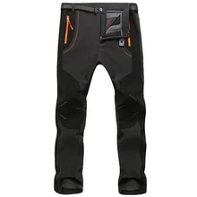 Jesień zima grube spodnie polarowe mężczyźni Outdoor Warm wodoodporna wiatroszczelna oddychająca miękka powłoka spodnie sportowe spodnie turystyczne Cargo