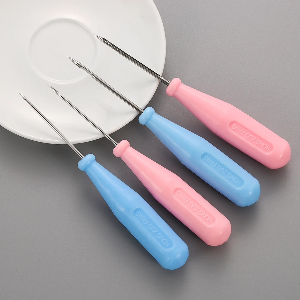 

1/2PC Steel Stitcher Sewing Awl Shoes Bags Hole Hook Plastic Handle Cone Needle Shoe Repair Needles DIY Leather Tool