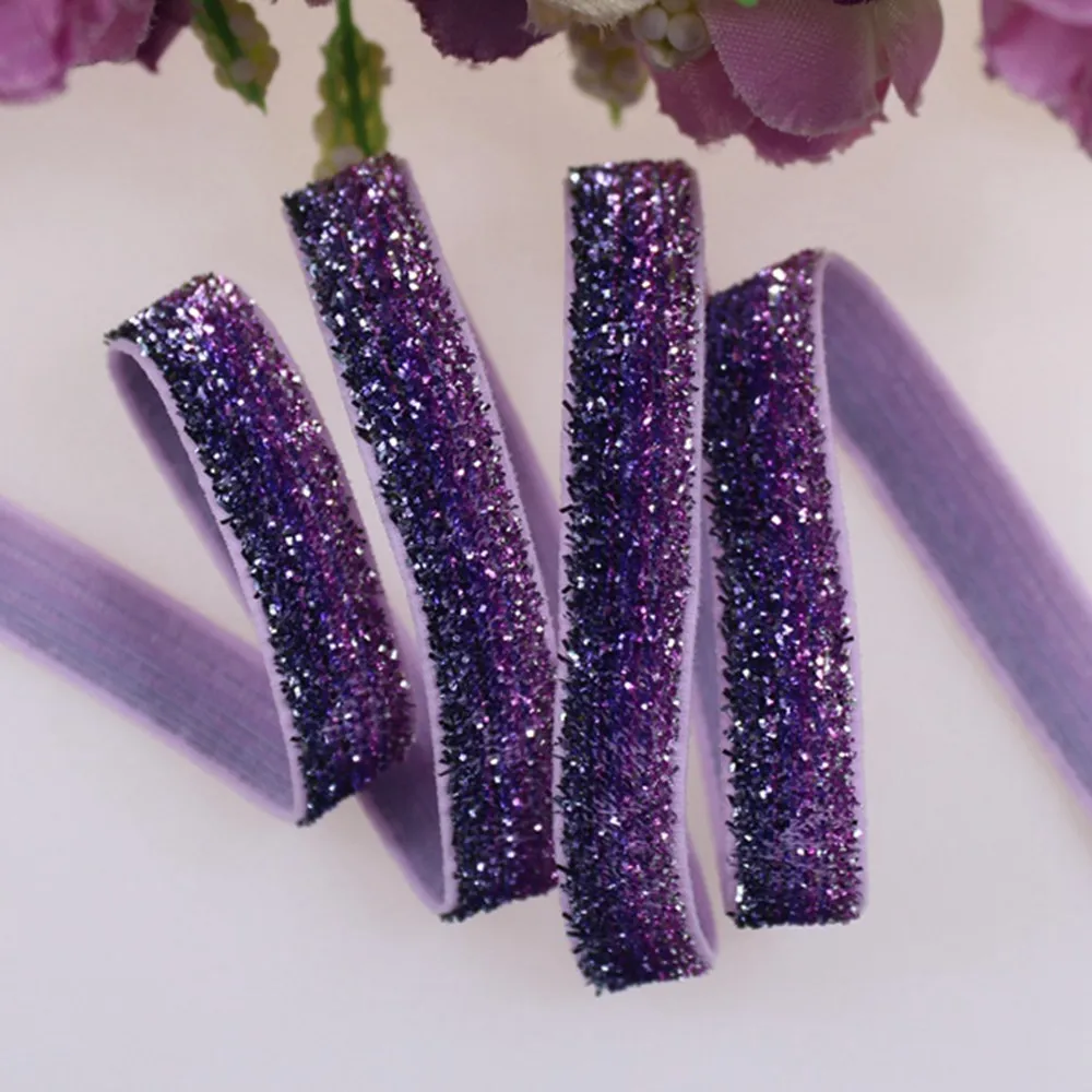 

3/8" frosted glitter elastic B-76 for accessaries, 250yards/roll