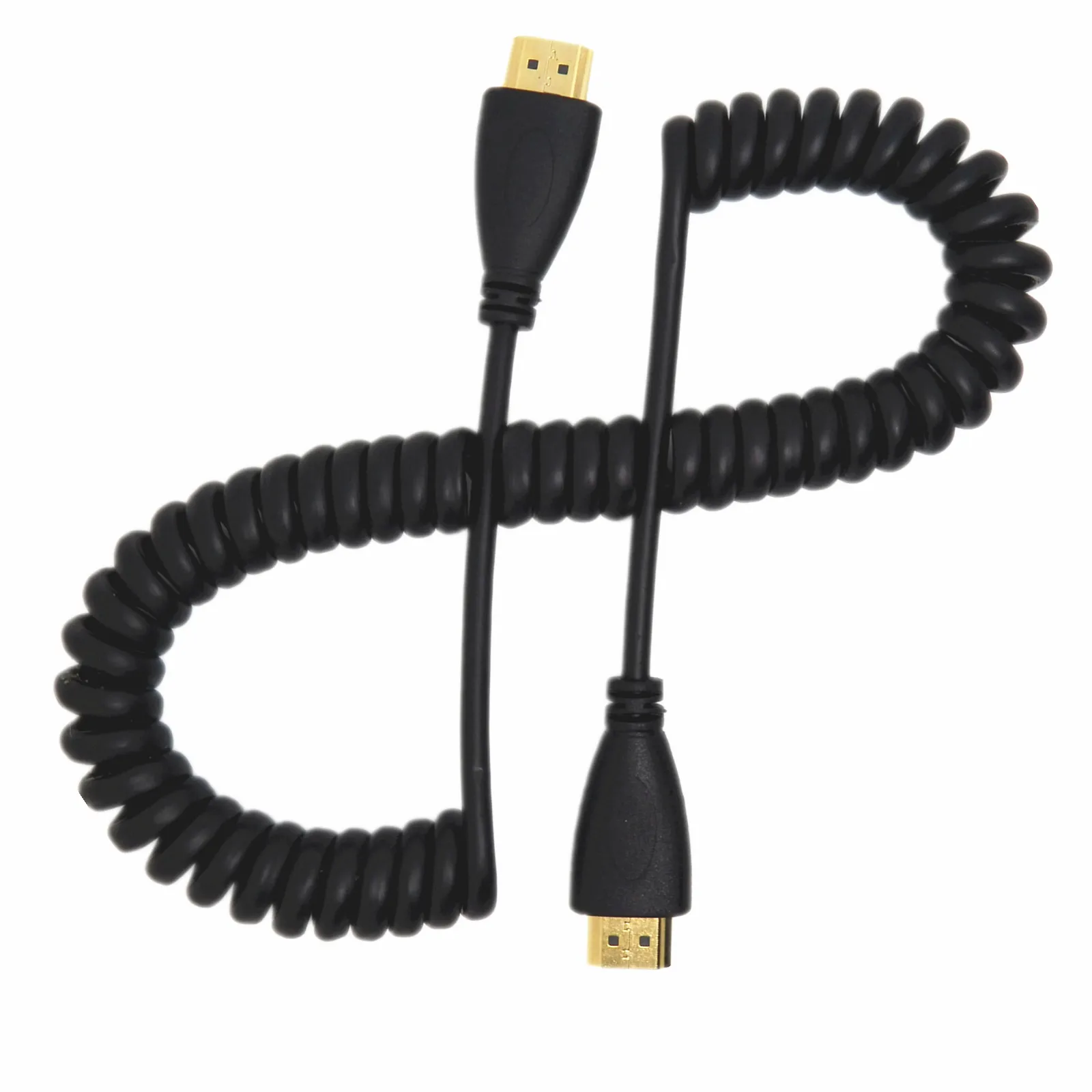 Micro HDMI Mini HDMI 90 градусов угловой штекер к HDMI растягивающийся пружинный кабель спиральный Разъем