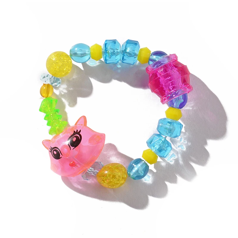 Случайный цвет кристалл шармы бусины мультфильм Лошадь Единорог собака кошка кролик DIY игрушка Дети Прекрасный Strand браслеты для детей