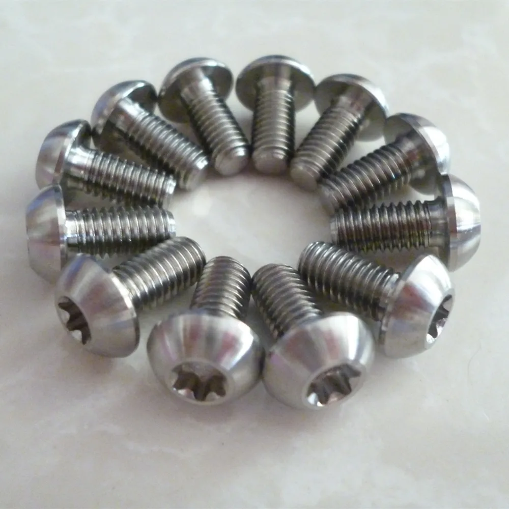 12pcs M5x10mm Ti Titanium Alloy Torx Bolt Screws Bolts for Disc Brake