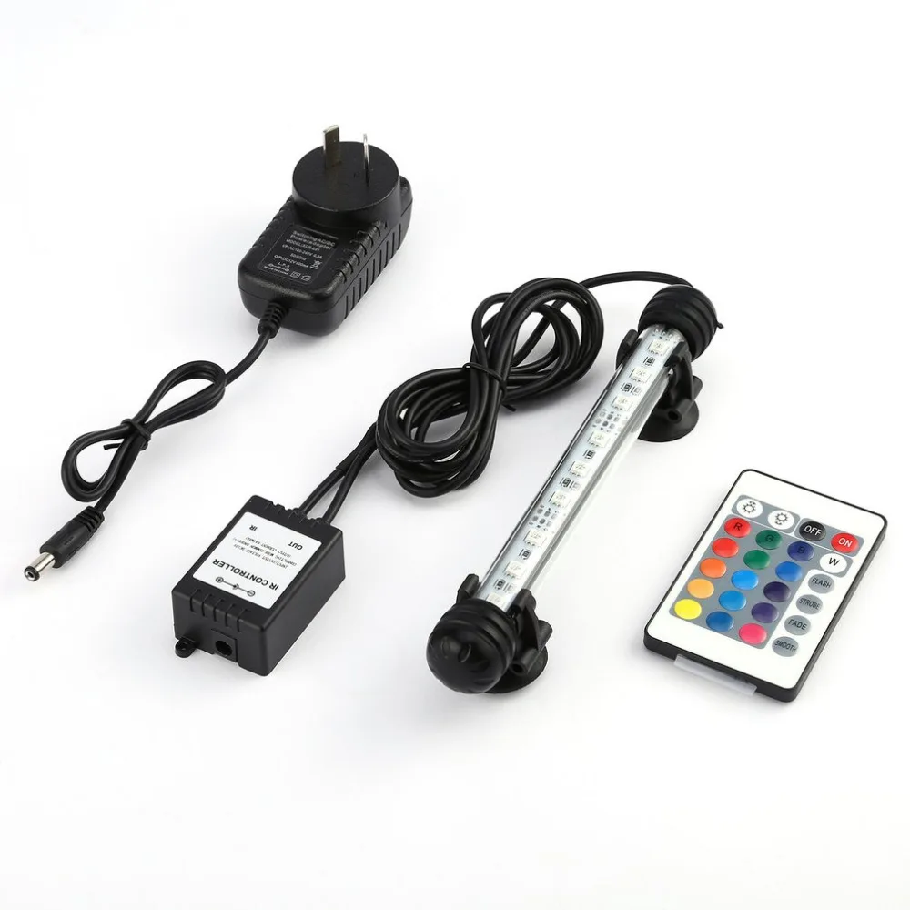 

LED Aquarium Submersible Lamp with Remote Controller Aquarium Fish Tank Plant RGB 5050SMD 12V LED Light Bar Lamp AU Plug