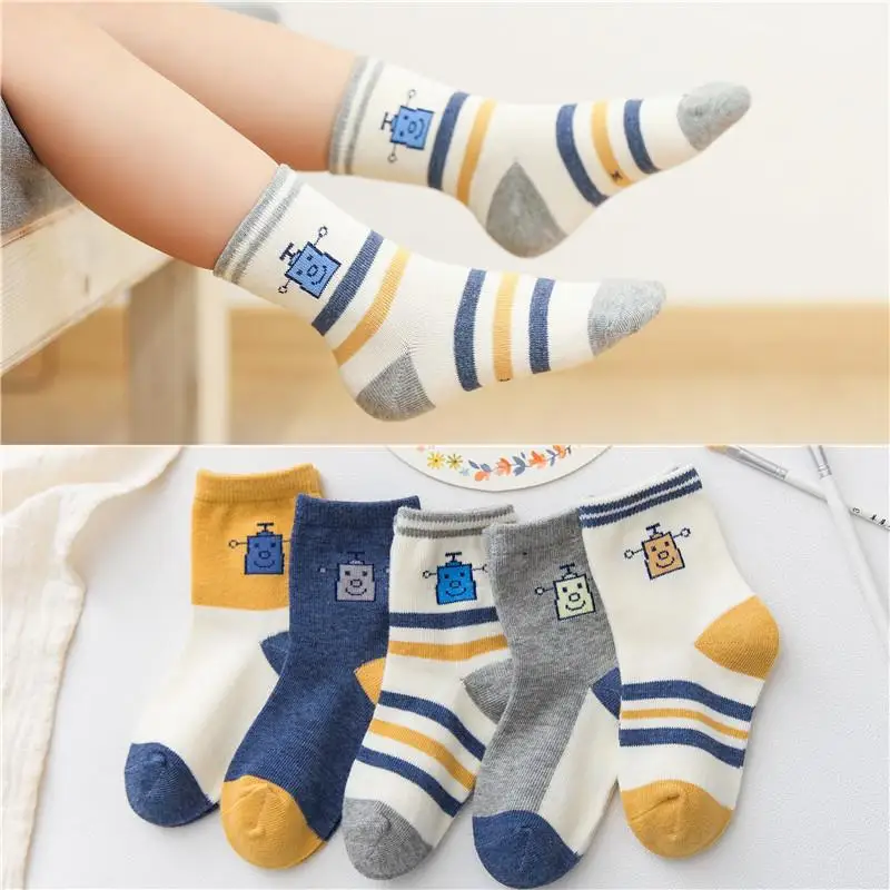 Boys /& Girls Fashion Cotton Crew Socks,Kids Toddler Seamless Dress Socks,Soft and Breathable,5 Pairs