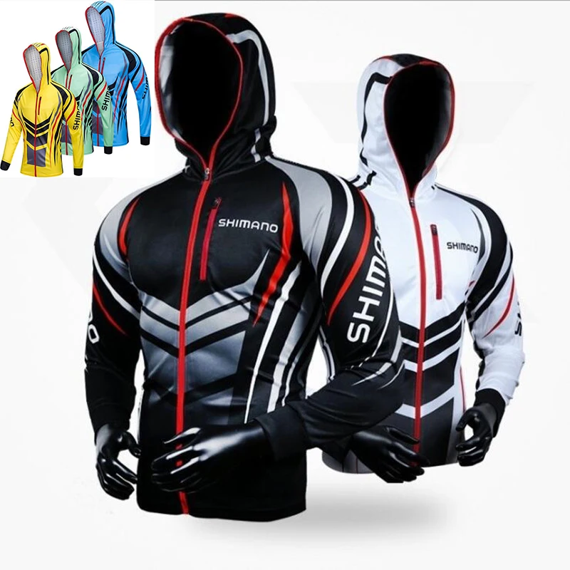 melhor Homens Roupas De Pesca Shimano Manga Longa Camisas da Pesca Respirável Anti UV Com Capuz Roupas De Pesca Ao Ar Livre Ciclismo Caminhadas Jaquetas
