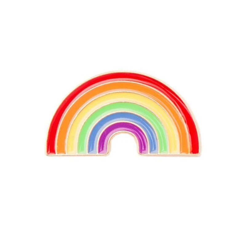 Rainbow Красочные Радуга кролик оригами звезда брошь мультфильм планета Роза Примечание эмаль булавки джинсовые куртки нагрудные булавки сумка со значком детские ювелирные изделия - Окраска металла: Rainbow