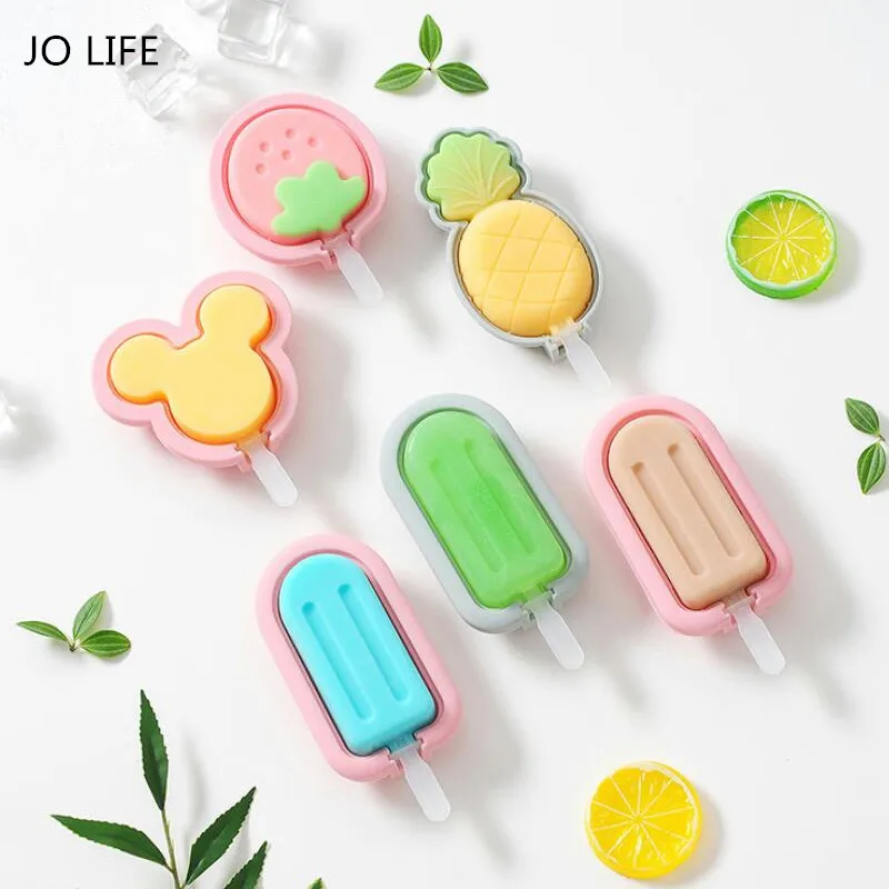 JO LIFE фруктовое мороженое силиконовая форма мультяшный фруктовый с крышкой| |