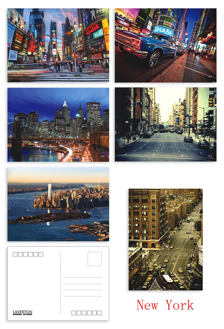 6 шт в одном, открытка, очарование туристический город, Рождественская открытка s поздравление День рождения открытки сообщения Париж Венеция Дубай, Гонконг, Лондон
