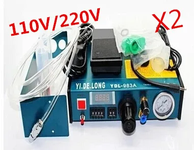 2PCS/Lot 220V Auto Glue Dispenser Solder Paste Liquid Controller Dropper YDL-983A Dispensing system shipping by DHL