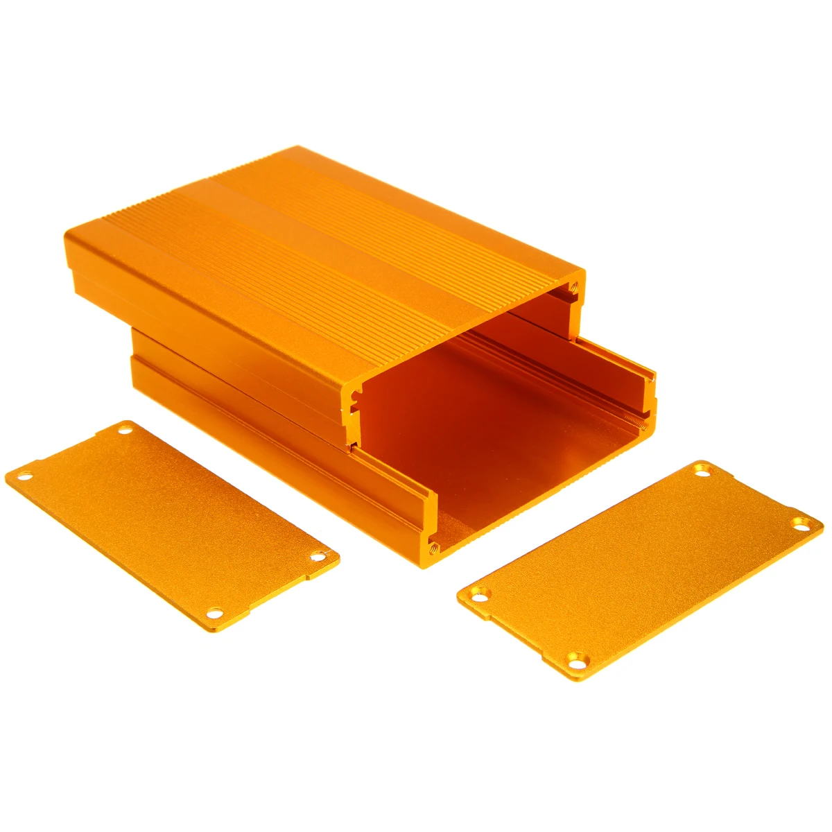New 100x76x35mm Gold Extruded Aluminum Enclosure Electronic Project Amplifier Circuit Board Box Case with 8 Screws