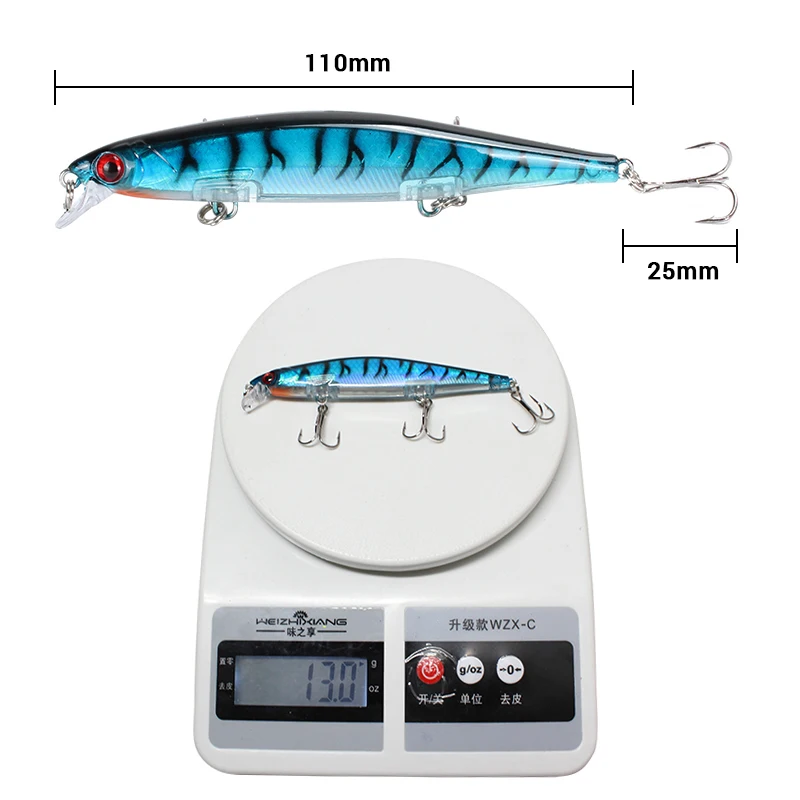 Yuewins на высоком каблуке 11 см/13 г Minnow приманки для ловли рыбы 3D глаза Лазерная