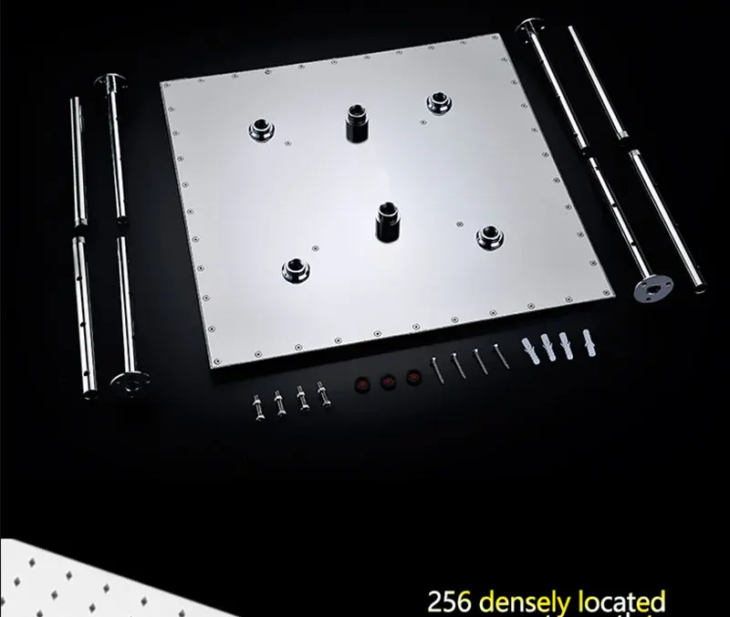 hm Intelligent Digital Display Rain Shower Set Installed in wall 2 Jets LED 24 Rainfall Thermostatic Touch Panel Mixer (20)