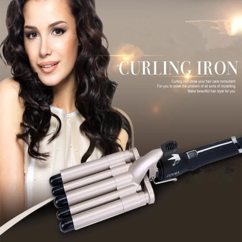 Professional 5 Barrels Hair Waver Curly Curling Irons Wand Big