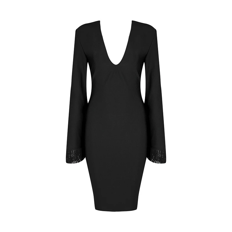 Black Dress Костюм для ночного клуба платье с бахромой для Для женщин ночной клуб Боди Вечеринка DS Gogo Salsa платье карнавальный наряд для Для женщин BL1440 - Цвет: Black Dress