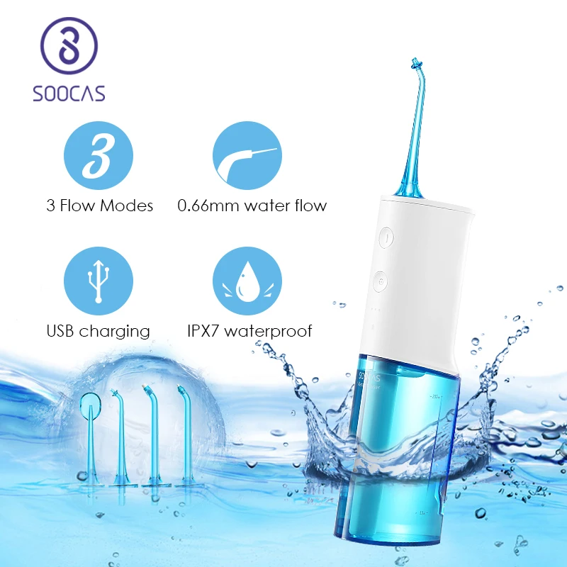 Toocas W3 irrigador oral portátil USB recargable agua dental hilo dental 2200mAh irrigador para lim