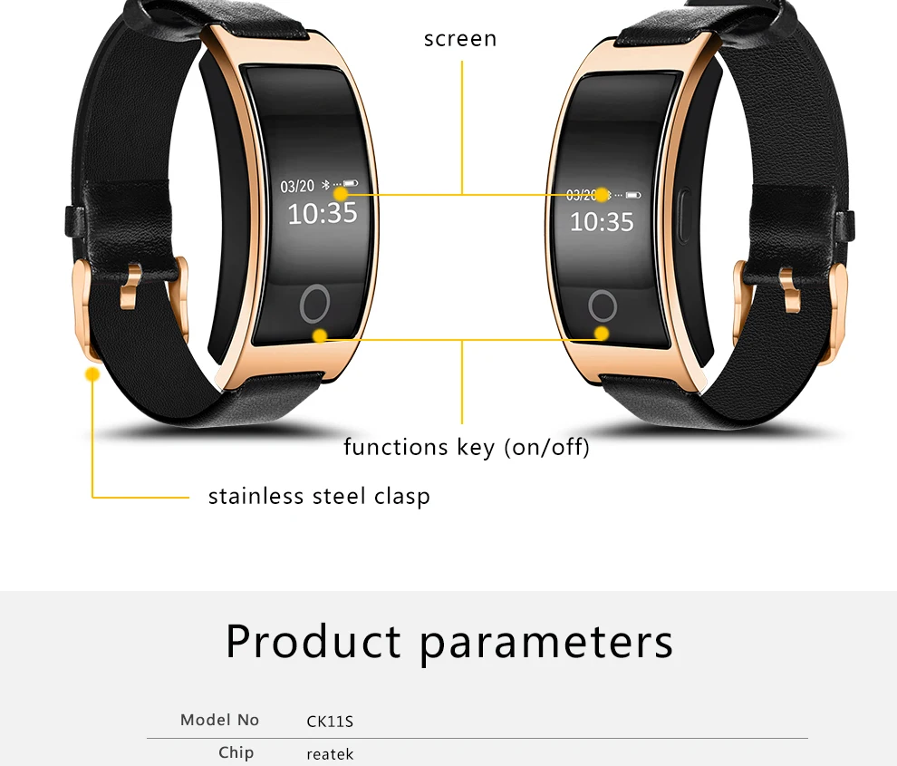 CK11S Wristband Blood Pressure Watch Blood Oxygen Heart Rate Monitor Pedometer IP67 Waterproof marigold 17