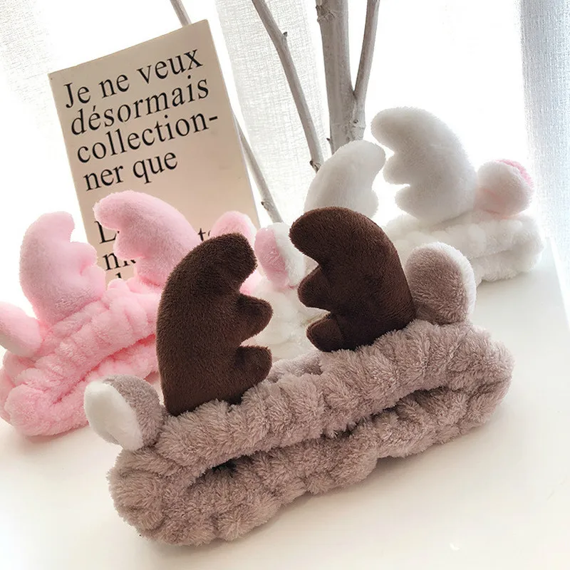 Коралловый флис макияж бант повязка для женщин мыть лицо леди маска ванной