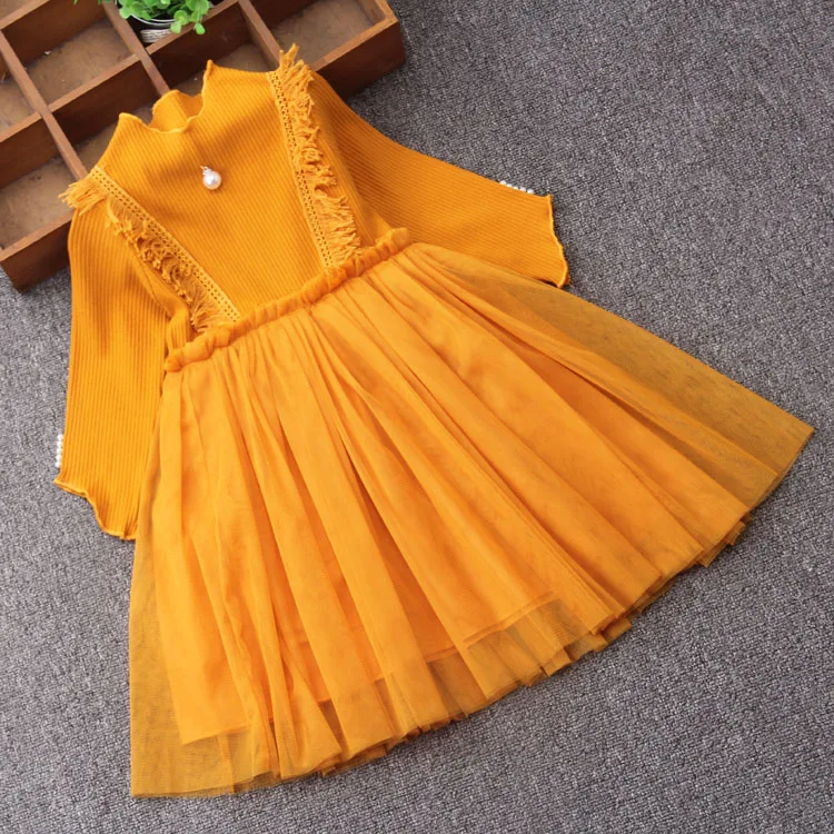 

New Type Lace Girls Spring Dress Kids Dresses Princess Party Birthday Dress Kids Clothes with Pearls Ball Gown 3Color 3-9Y