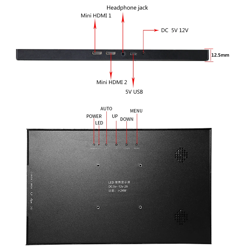 10,1 дюймов 2K ips HD lcd сенсорный экран портативный монитор pc Mini HDMI 11," 1080 p usb дисплей для Raspberry Pi PC Windows 7 8 10