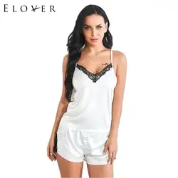 Elover женское сексуальное нижнее белье для сна кружевной лоскутный слинг искусственный шелк жилет Cami Топы Шорты пижамный комплект